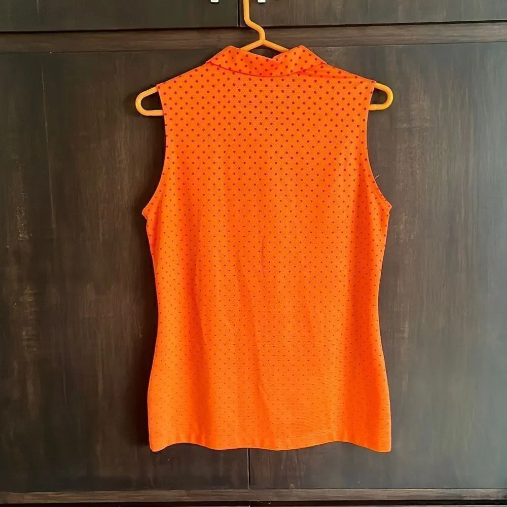 Nike Golf Orange Sleeveless Polo Top Size Small‎